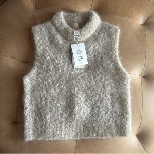 Retro 70s Indie Boho Fuzzy Granola Mohair Penny Lane Sweater Vest, women’s XS